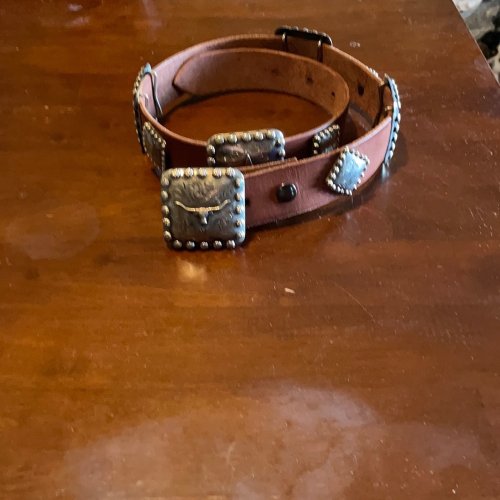 Custom leather concho belt
